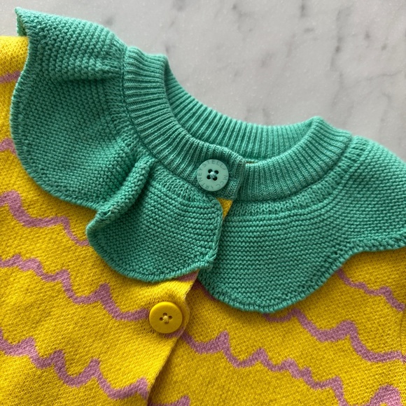 Stella McCartney Baby 100% Cotton Cute Ruffle Pineapple Print Knit Cardigan - Picture 5 of 7